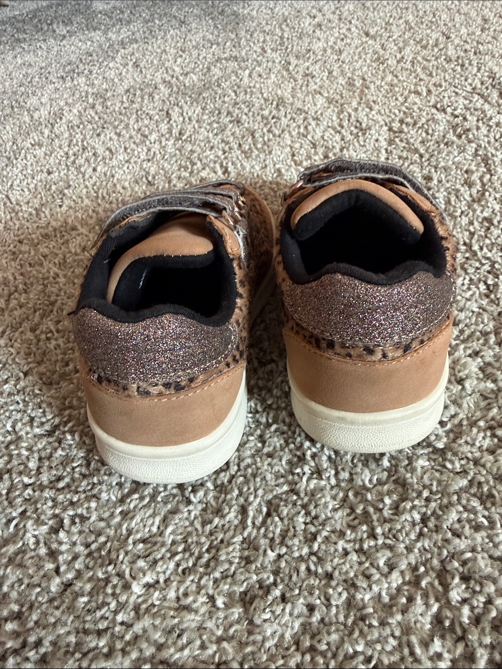 Kids Cheetah Suede and Glitter Sneakers - Picture 3 of 6